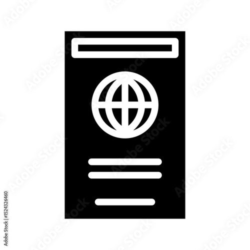 Passport glyph icon. Great for travel apps or identity UI.