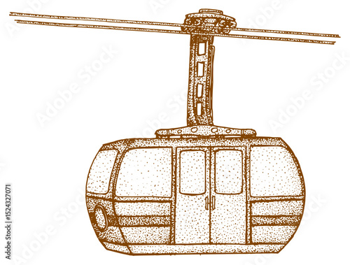 Aerial Tramway vintage illustration