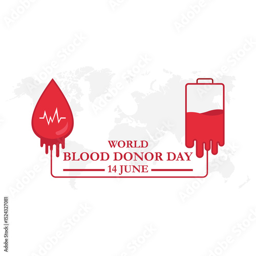world blood donor day, 14 june, give blood and save life. vector file for blood donor day. 14 june world bloods donor day. World blood donor day is observed every year in june 14. eps file