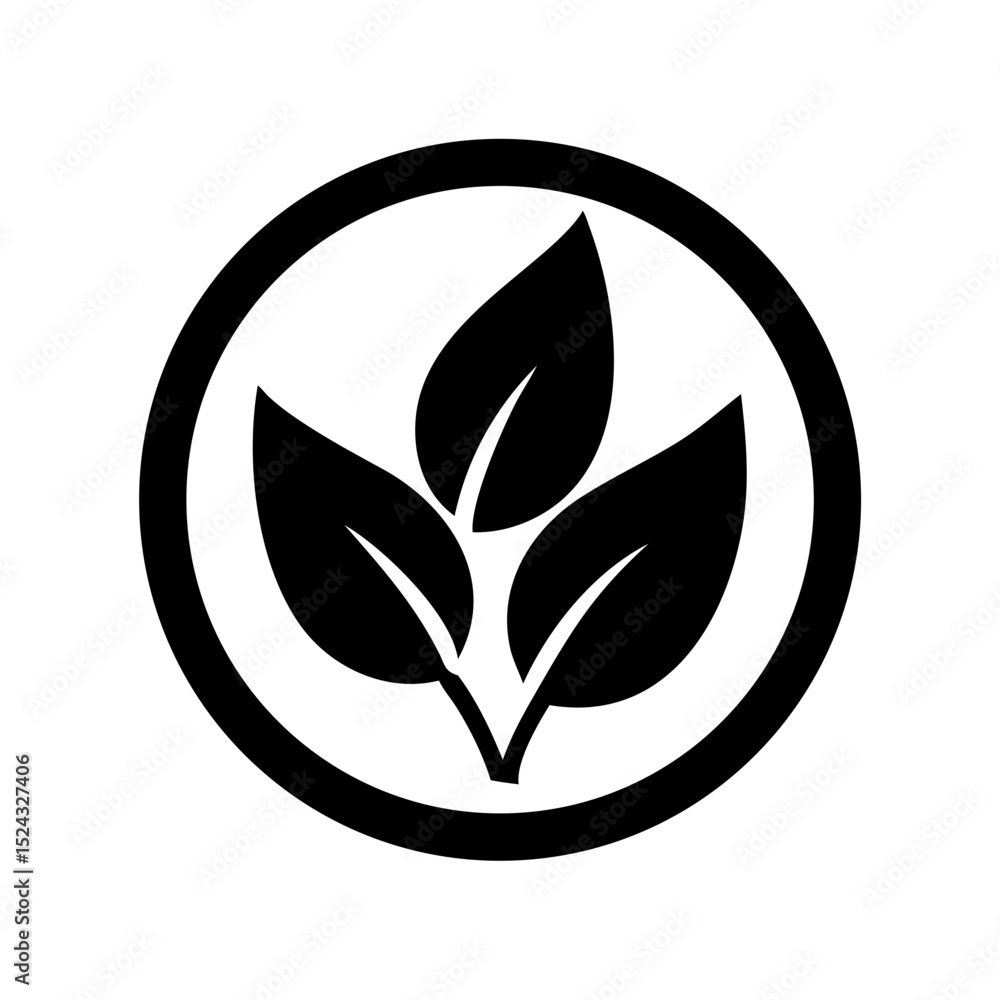 Leaves in Circle Black Solid Icon — Nature, Eco, Organic Symbol Silhouette
Leaves in Circle Black Solid Icon — Nature, Eco, Organic Symbol Silhouette