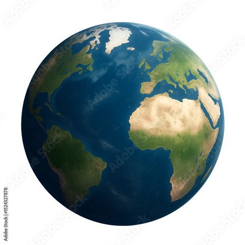 Planet Earth globe, world globe with oceans transparent background. 