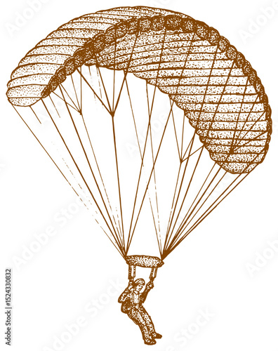 parachute vintage illustration