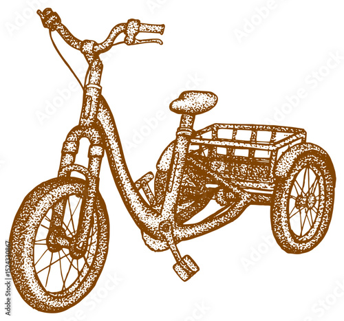 tricycle vintage illustration