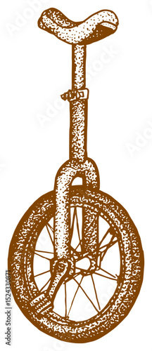 unicycle retro illustration