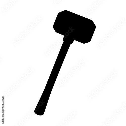 a black silhouette of a hammer on a transparent background black, hammer, icon, silhouette , Generative art.