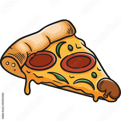 delicious pizza slice illustration