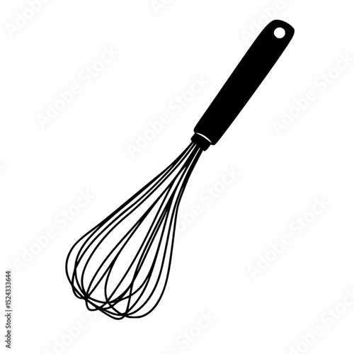 a black and white icon of a whisk on a transparent background black, icon, silhouette , Generative art.