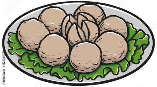 meatball food illustration