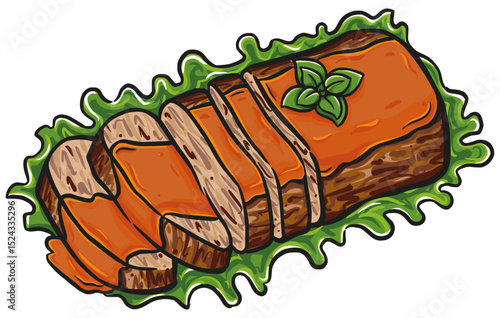grilled meatloaf sliced food
