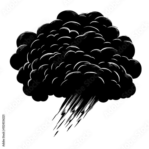 a drawing of a black cloud of smoke on a transparent background black, cloud, drawing, explosion, illustration, smoke , Generative art.