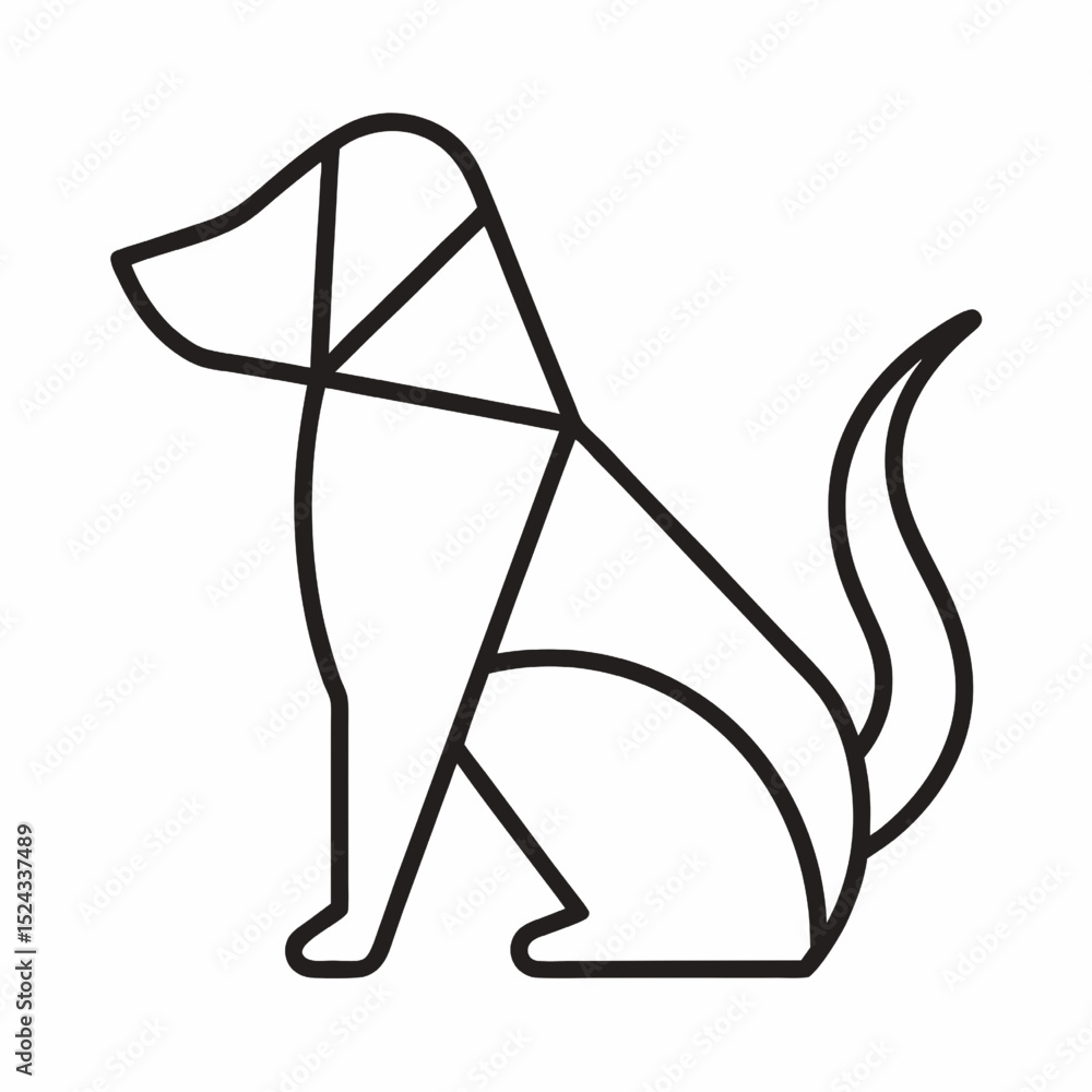 Minimalist line art silhouette of a dog Minimalist line art silhouette of a dog