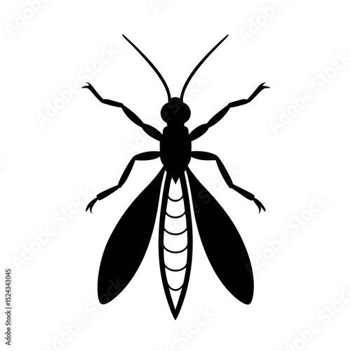 Antlion Insect Silhouette Vector Illustration