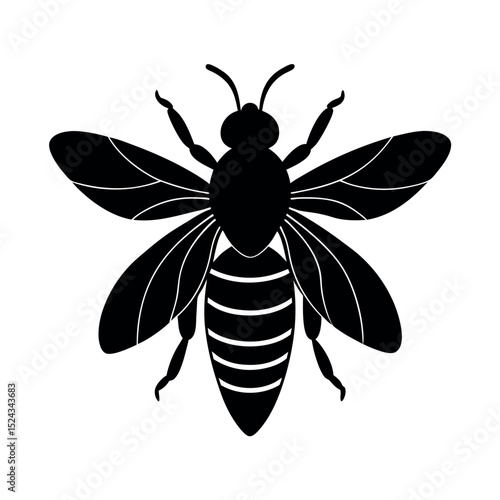 Carpenter Bee Silhouette Vector Illustration