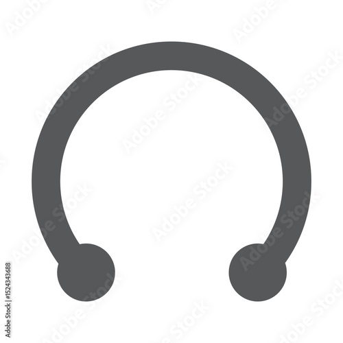 Set of 8 "Piercing" icons with an unexpanded vector & 1 silhouette - Stylish piercing icon featuring a stud and ear outline. Ideal for fashion, body art, and jewelry themes