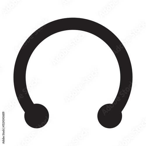 Set of 8 "Piercing" icons with an unexpanded vector & 1 silhouette - Stylish piercing icon featuring a stud and ear outline. Ideal for fashion, body art, and jewelry themes