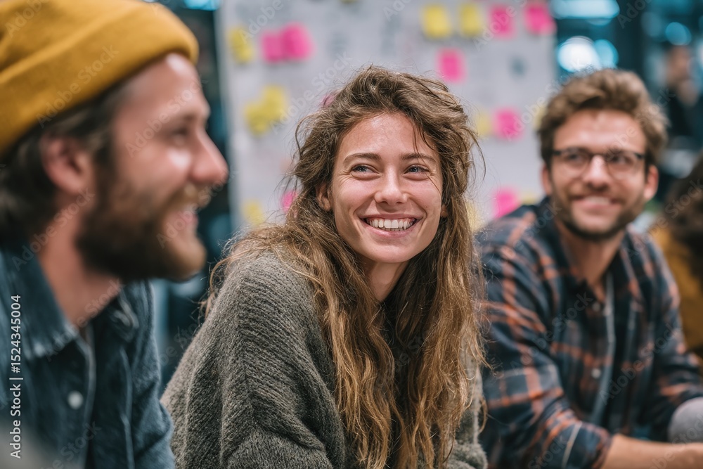 A group of friends enjoying a lively conversation at a colorful meeting space. A group of friends enjoying a lively conversation at a colorful meeting space.
