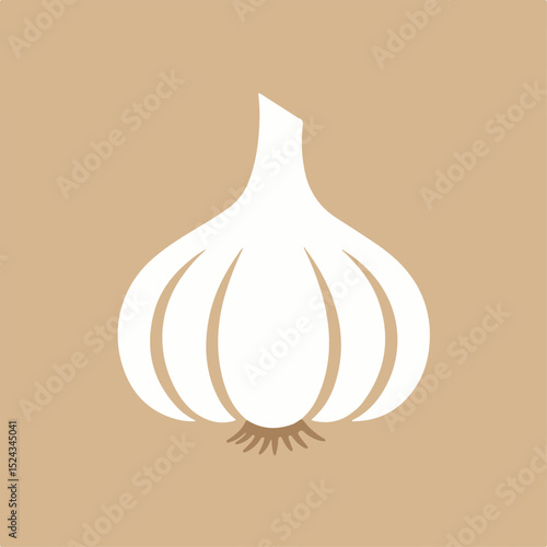 Fresh garlic bulb illustration. Simple garlic image for cooking blogs and recipe websites. Use this fresh garlic image for your culinary projects.