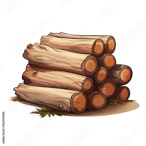 Isolated Firewood Log Icon for Design Projects - Stock Vector