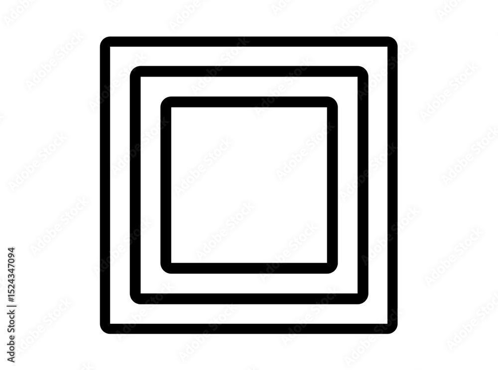 Minimalist Nested Square Frame Outline – Geometric Vector Border Design for Digital and Print Use Minimalist Nested Square Frame Outline – Geometric Vector Border Design for Digital and Print Use