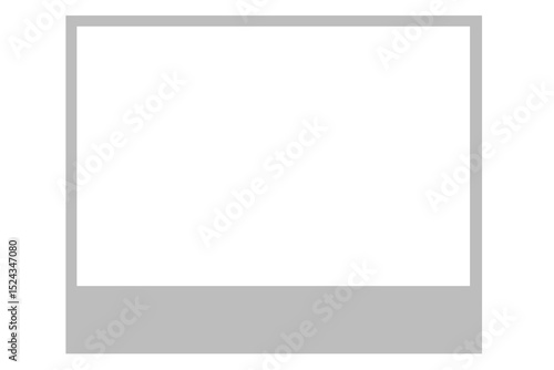 Minimalist Large Polaroid Frame Vector – Blank Photo Outline Clipart for Scrapbooking & Prints