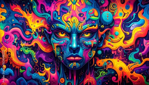 Wallpaper Mural crunchy abstract background, psychedelic illustration Torontodigital.ca