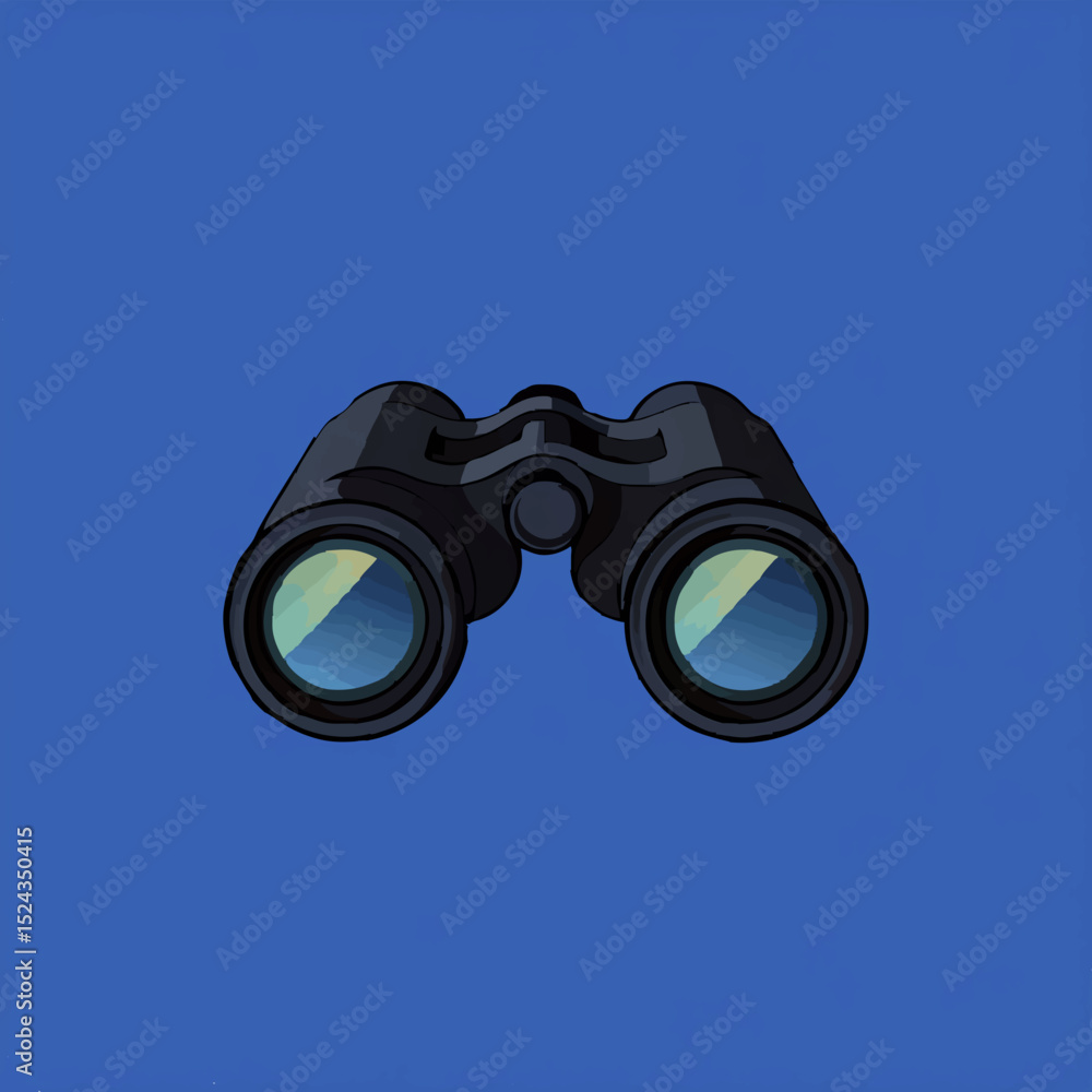 Black Binoculars on Blue Background for Observation
Black Binoculars on Blue Background for Observation