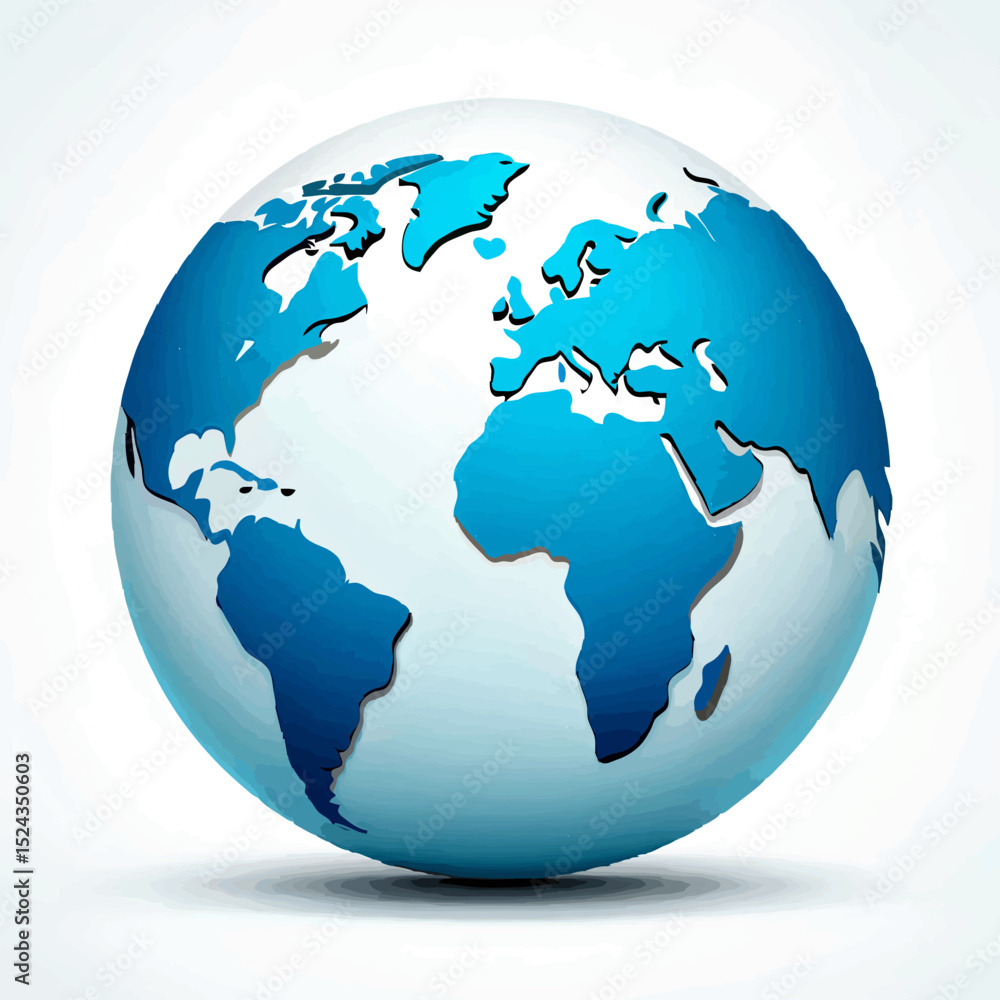 Fototapeta premium Stylized Globe Illustration with Continents