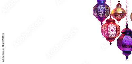 Colorful hanging lanterns against