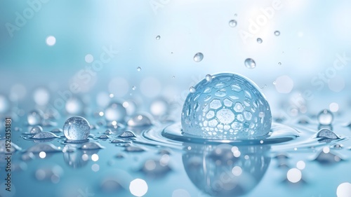 Air bubbles in hydrogel, moisturizing and oxygenation concept			
