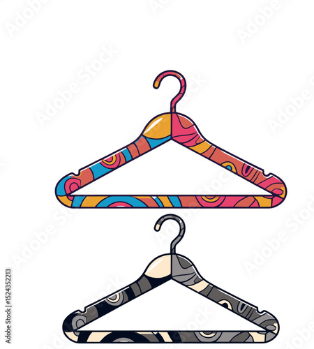 Colorful Decorative Clothes Hangers Vector Illustration