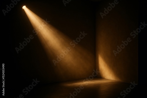 Wallpaper Mural Spotlight in Dark Room Dramatic Lighting, Golden Ray, Abstract Photography Torontodigital.ca