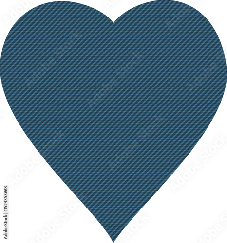 Valentines Day isolated Denim Heart. Creative design element,label,love symbol.