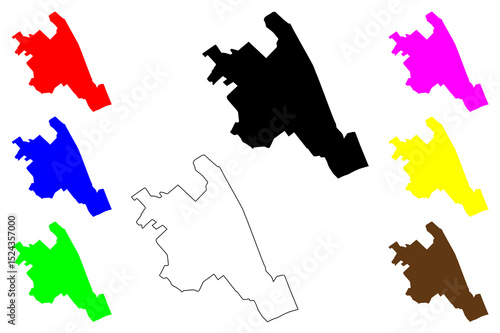 Nasim Shahr city (Islamic Republic of Iran, Persia, IRI, Tehran province) map vector illustration, scribble sketch Nasimshahr map