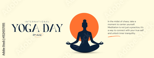 Illustration of an International Yoga Day. Ideal for web banners, posters, print designs, and social media wellness campaigns on June 21