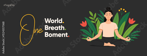 Illustration of an International Yoga Day. Ideal for web banners, posters, print designs, and social media wellness campaigns on June 21