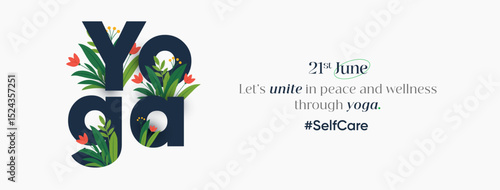 Illustration of an International Yoga Day. Ideal for web banners, posters, print designs, and social media wellness campaigns on June 21
