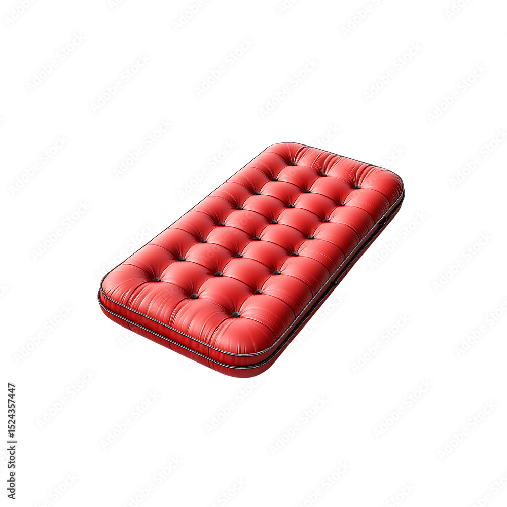 Naklejka premium red Inflatable Pool Mattress isolated on a transparent background, in a PNG format