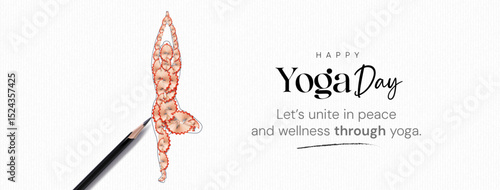 Illustration of an International Yoga Day. Ideal for web banners, posters, print designs, and social media wellness campaigns on June 21