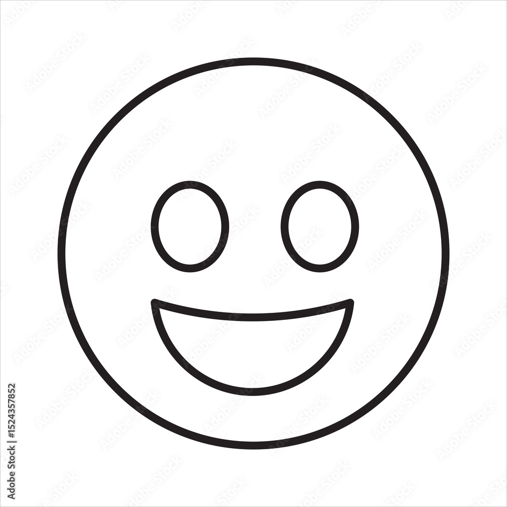 emoji line icon vector on white background. emoji line icon vector on white background.