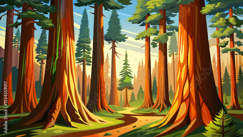 Sequoia tree forest in California
