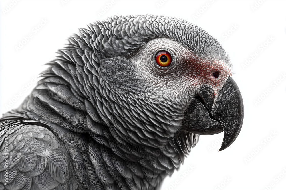Fototapeta premium African grey parrot portrait close-up