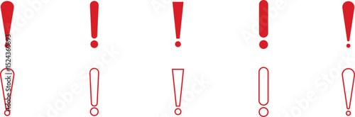 Exclamation mark icon set isolated on transparent background. Precautions circle symbol design. Emergency Warning Sign collection vector illustration. Speech bubble with exclamation mark.
