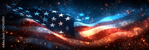 Independence day background with American flag