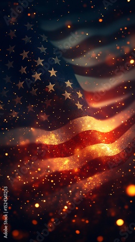 4th of July background with USA flag