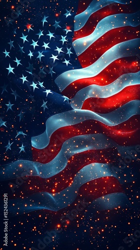 4th of July background with USA flag