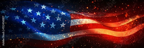 4th of July background with USA flag