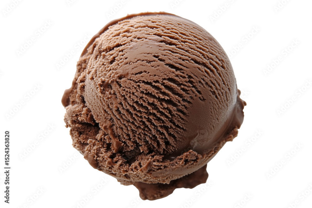 Obraz premium Single scoop of chocolate ice cream isolated on transparent background