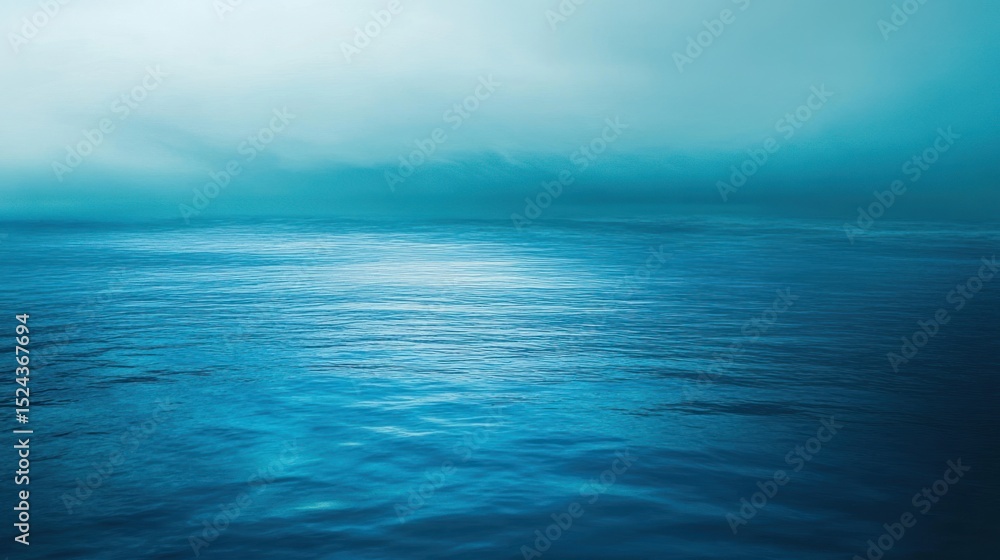 Fototapeta premium Azure expanse: A tranquil vista of the vast ocean under a serene sky