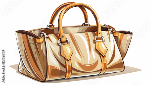 A close-up of a structured leather tote bag with soft beige tones. The handles are sturdy, perfect for daily essentials. Its clean lines reflect minimal elegance against a white background.

