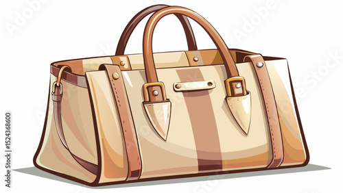 A close-up of a structured leather tote bag with soft beige tones. The handles are sturdy, perfect for daily essentials. Its clean lines reflect minimal elegance against a white background.

